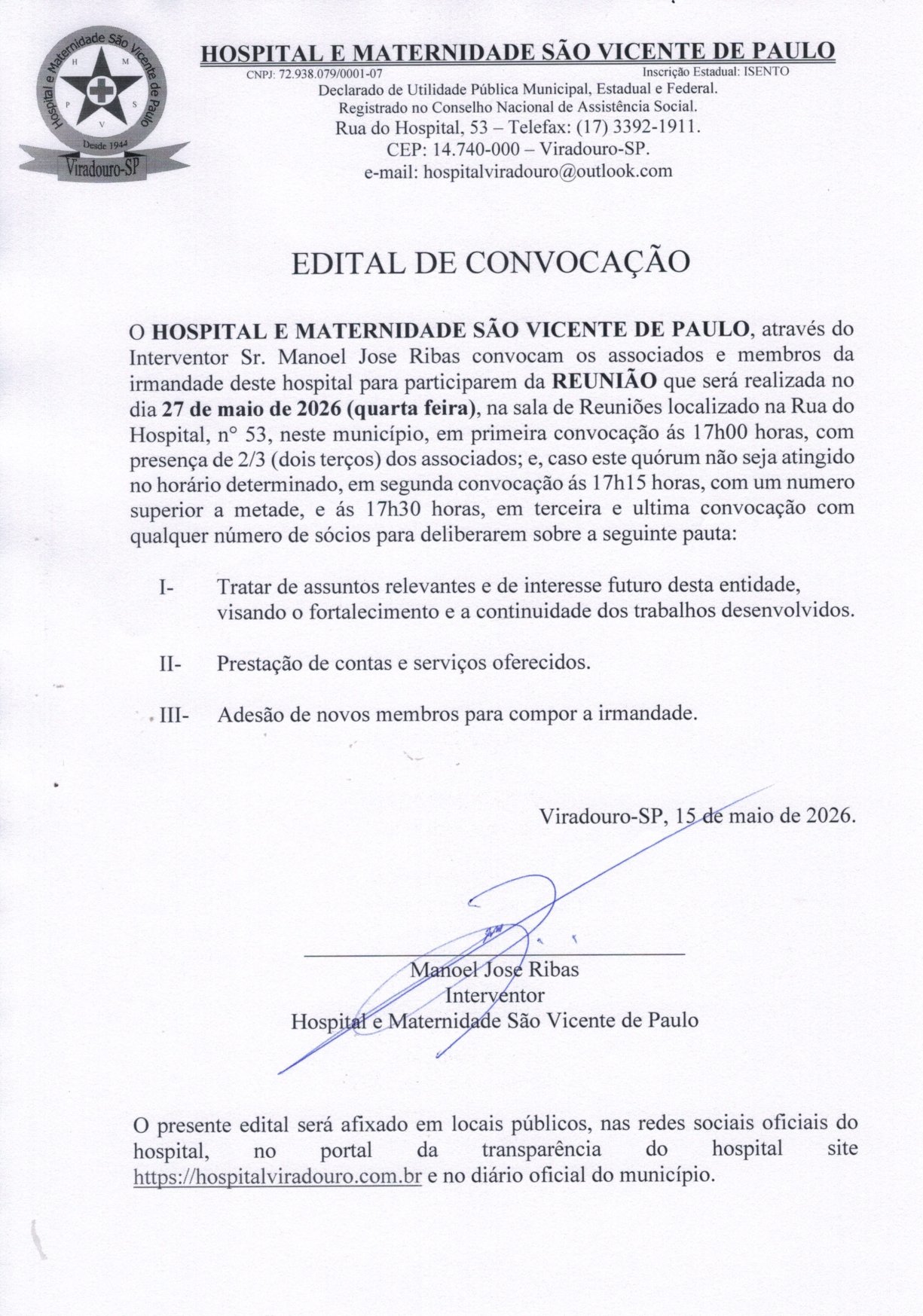 EDITAL DE CONVOCAÇÃO